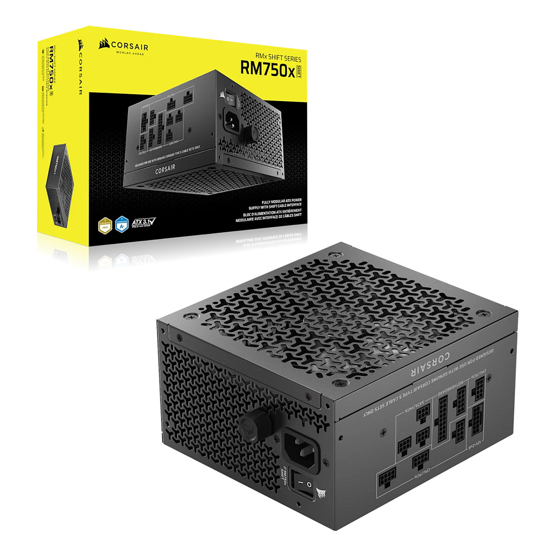 Furnizues Energjie Corsair RM750x Shift Modular / 750W / 80 PLUS Gold / ATX 3.1 - Zezë - Figura 2