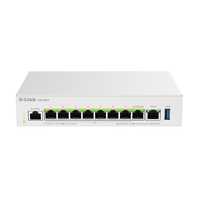 D-Link DBR-600-P/E PoE Business Router | 2.5G Multi-Gigabit | 8x PoE | 123W