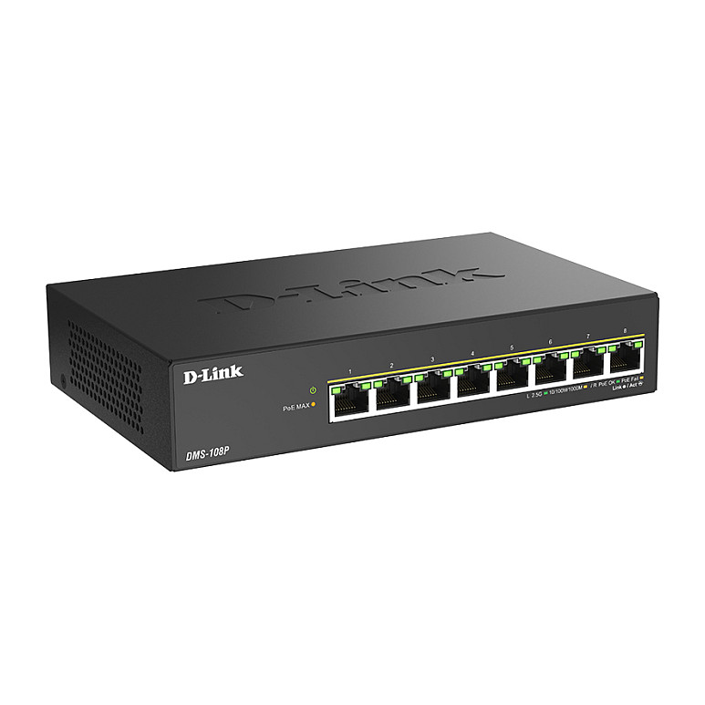 D-Link DMS-108P/E PoE++ Switch 8 Port 2.5G Unmanaged | 230W | 90W per Port - Figura 2