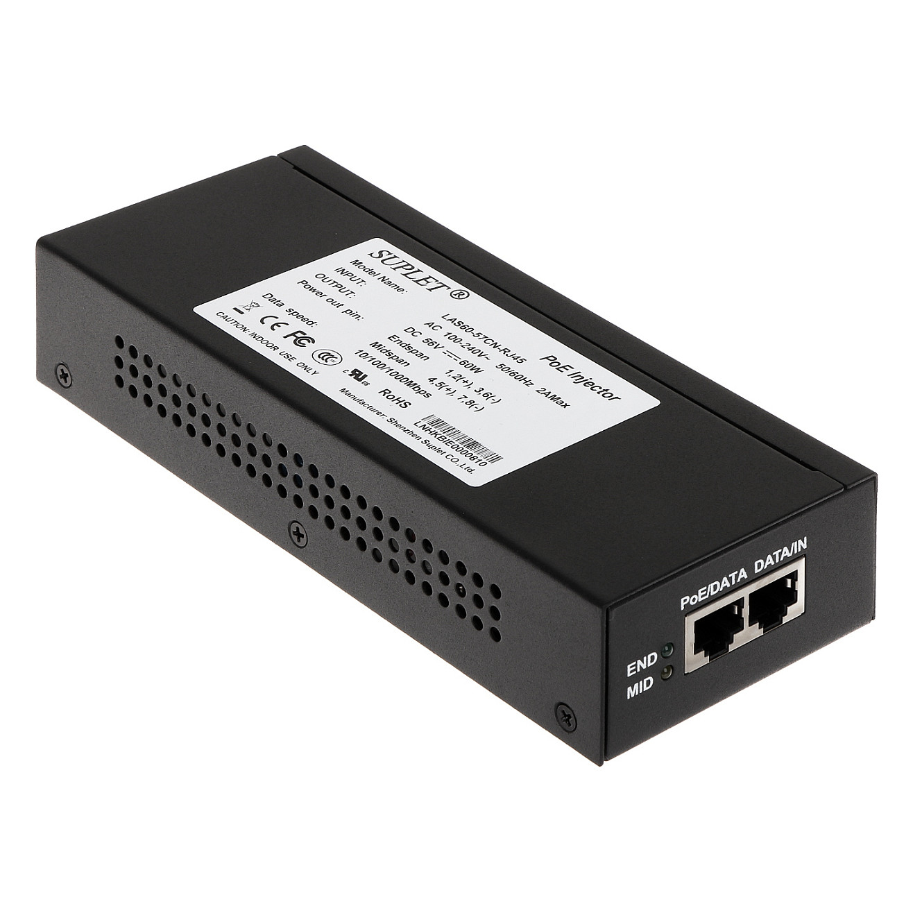 HIKVISION LAS60-57CN-RJ45 PoE Injector 60W | Gigabit Midspan