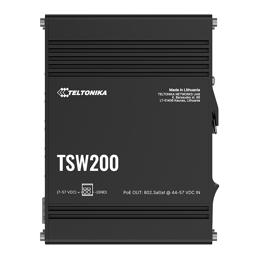 Teltonika TSW200 Industrial PoE Switch 8 Port Gigabit + 2 SFP | Unmanaged | 240W