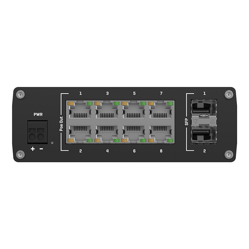 Teltonika TSW200 Industrial PoE Switch 8 Port Gigabit + 2 SFP | Unmanaged | 240W - Figura 4