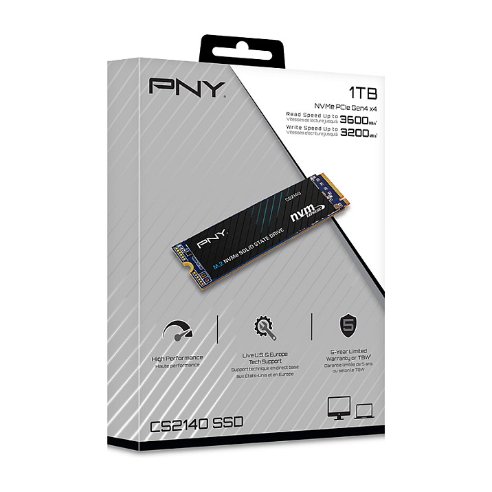 SSD të Brendshme PNY M.2 1TB / CS2140 M280CS2140-1TB-RB / 2280 / PCIe 4.0 x4 / NVMe / 256-bit AES - Figura 2