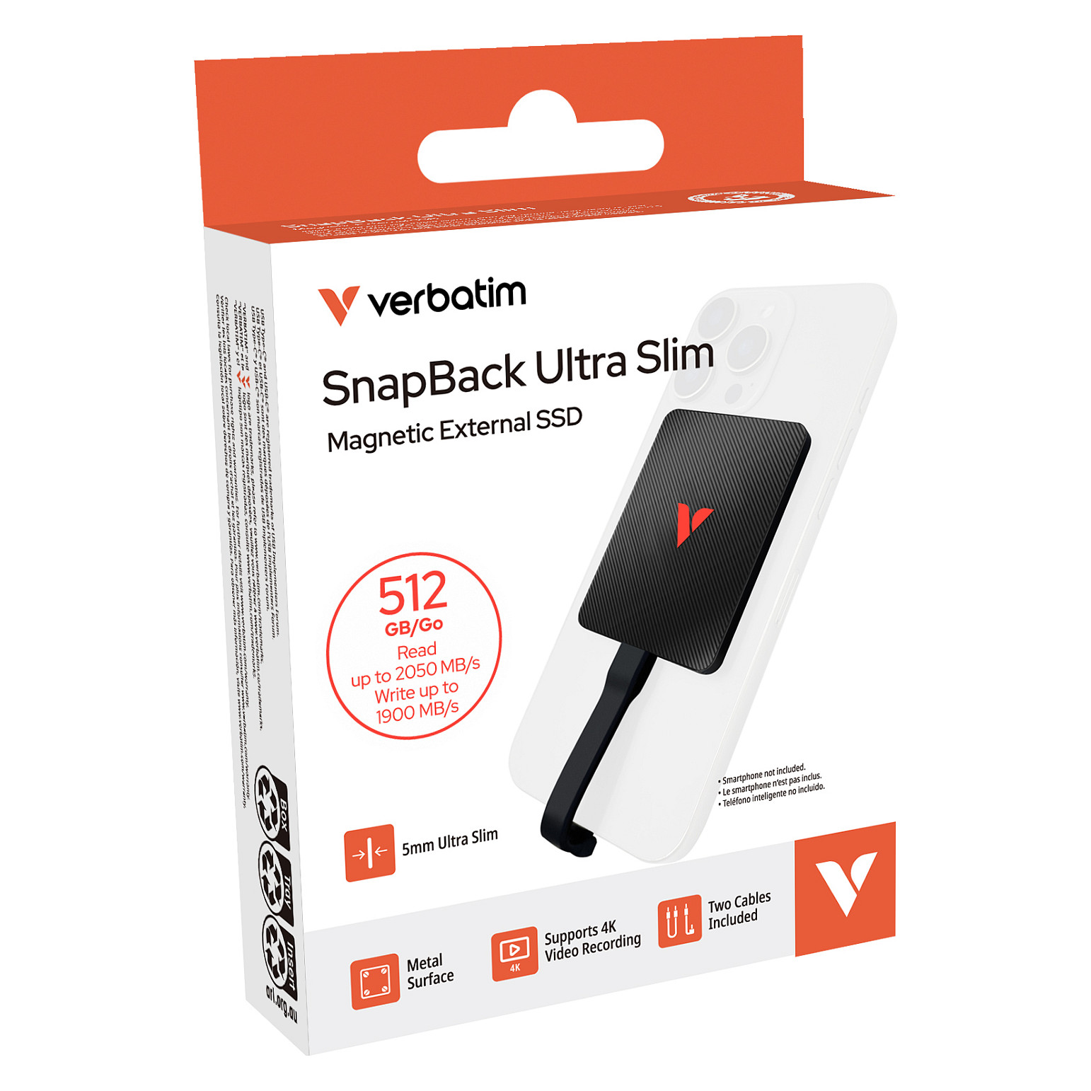 SSD të Jashtme Verbatim SnapBack Ultra Slim / 512GB / USB 3.2 Gen 2x2 - Figura 2