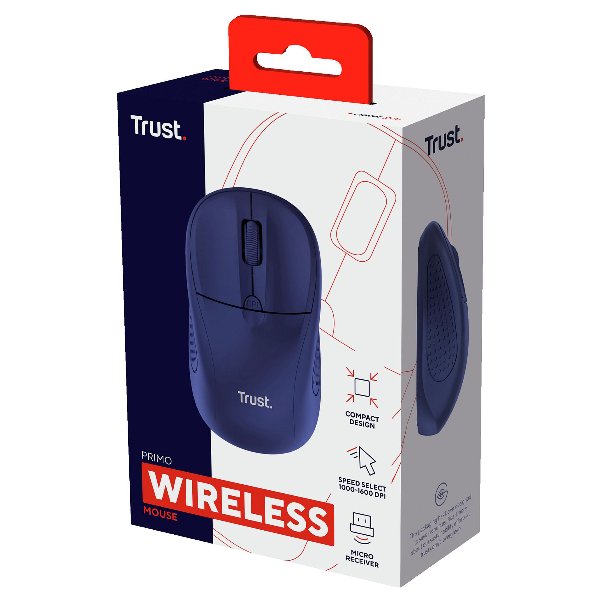 Maus pa kabllo Trust Primo 1600 DPI -Blu - Figura 5