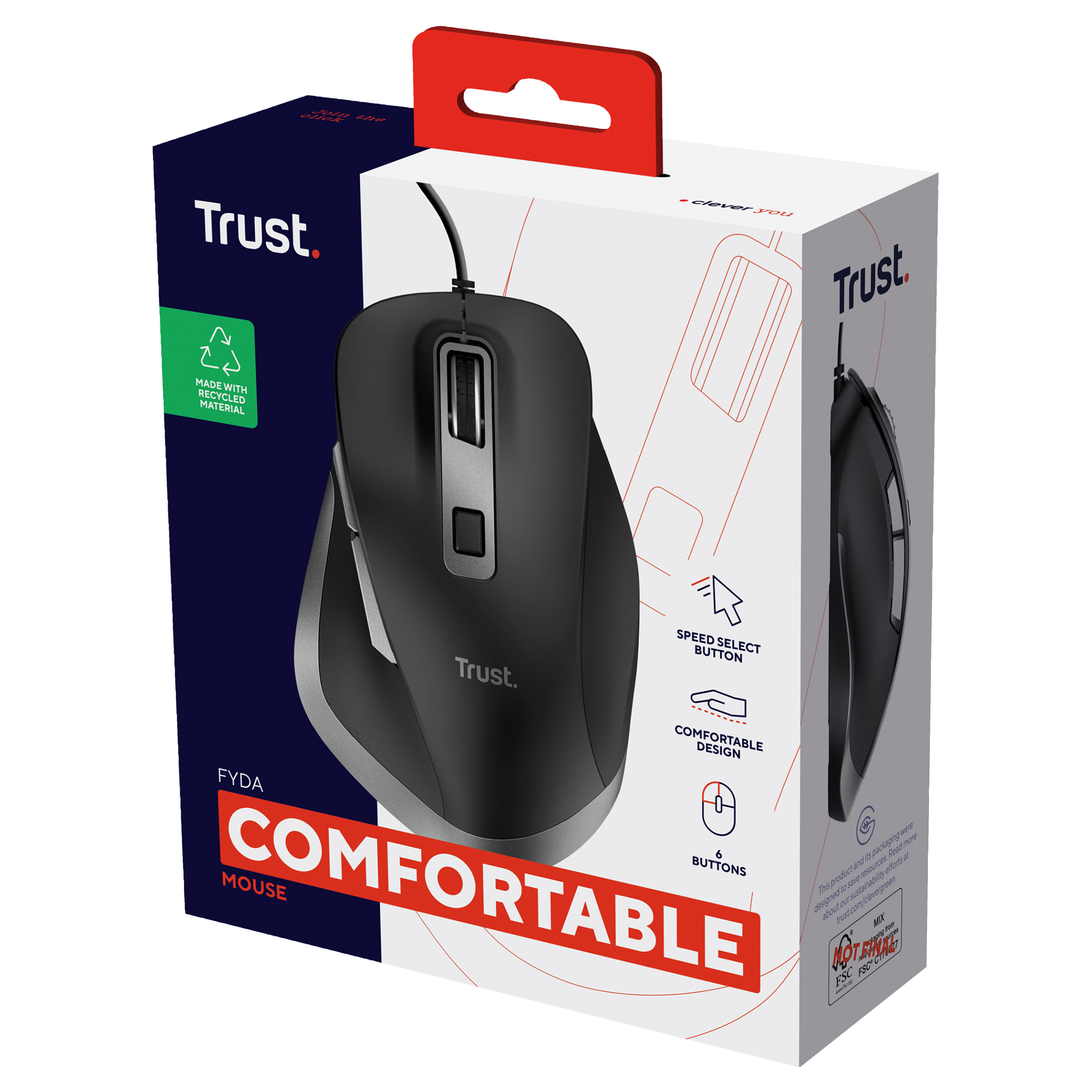 Maus me kabllo Trust FYDA / Comfort / ECO – Zezë - Figura 5