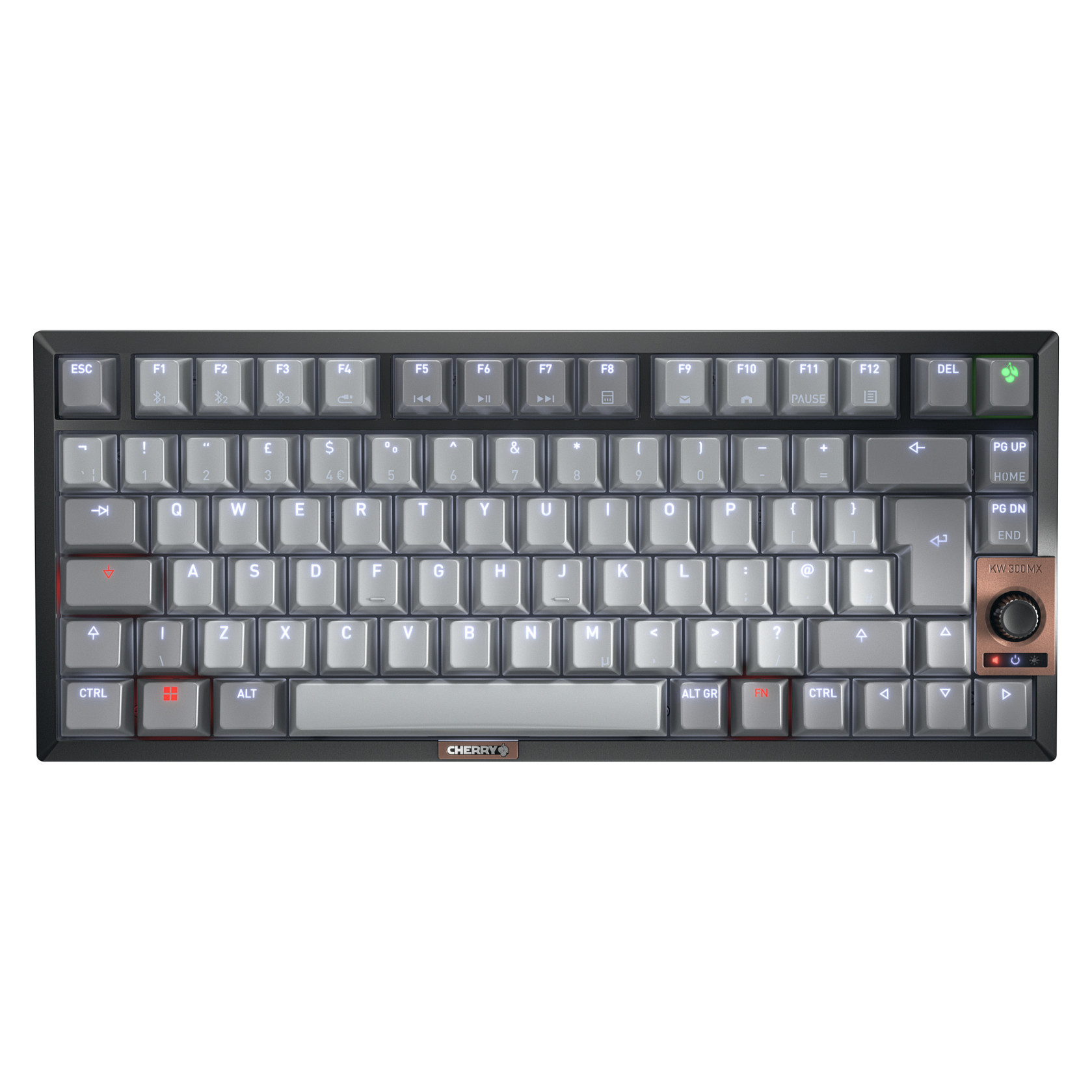 Tastierë pa kabllo Cherry MX 2A Silent R / QWERTY / UK Language - Gri / Zezë