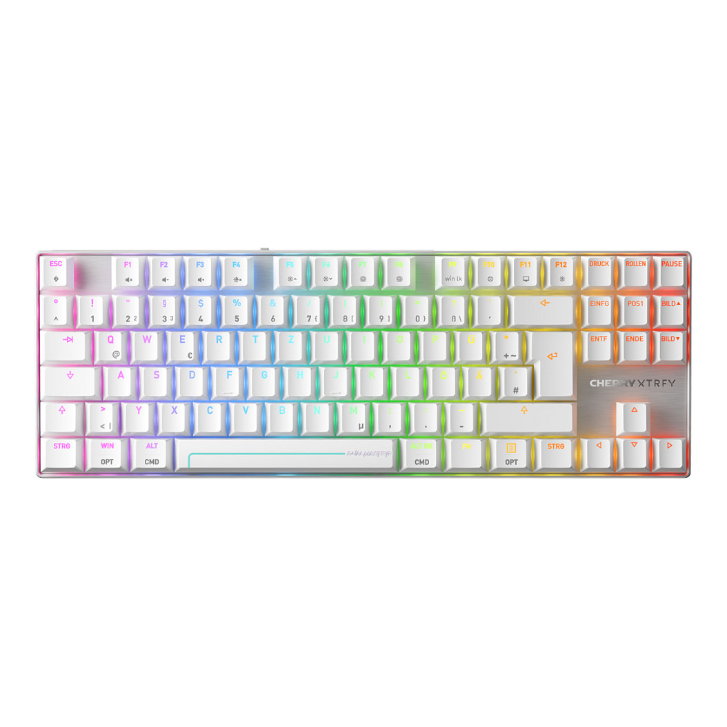 Tastierë Gaming Cherry XTRFY MX 8.2 Pro TMR / Wired & Wireless / QWERTZ / German Language - Bardhë