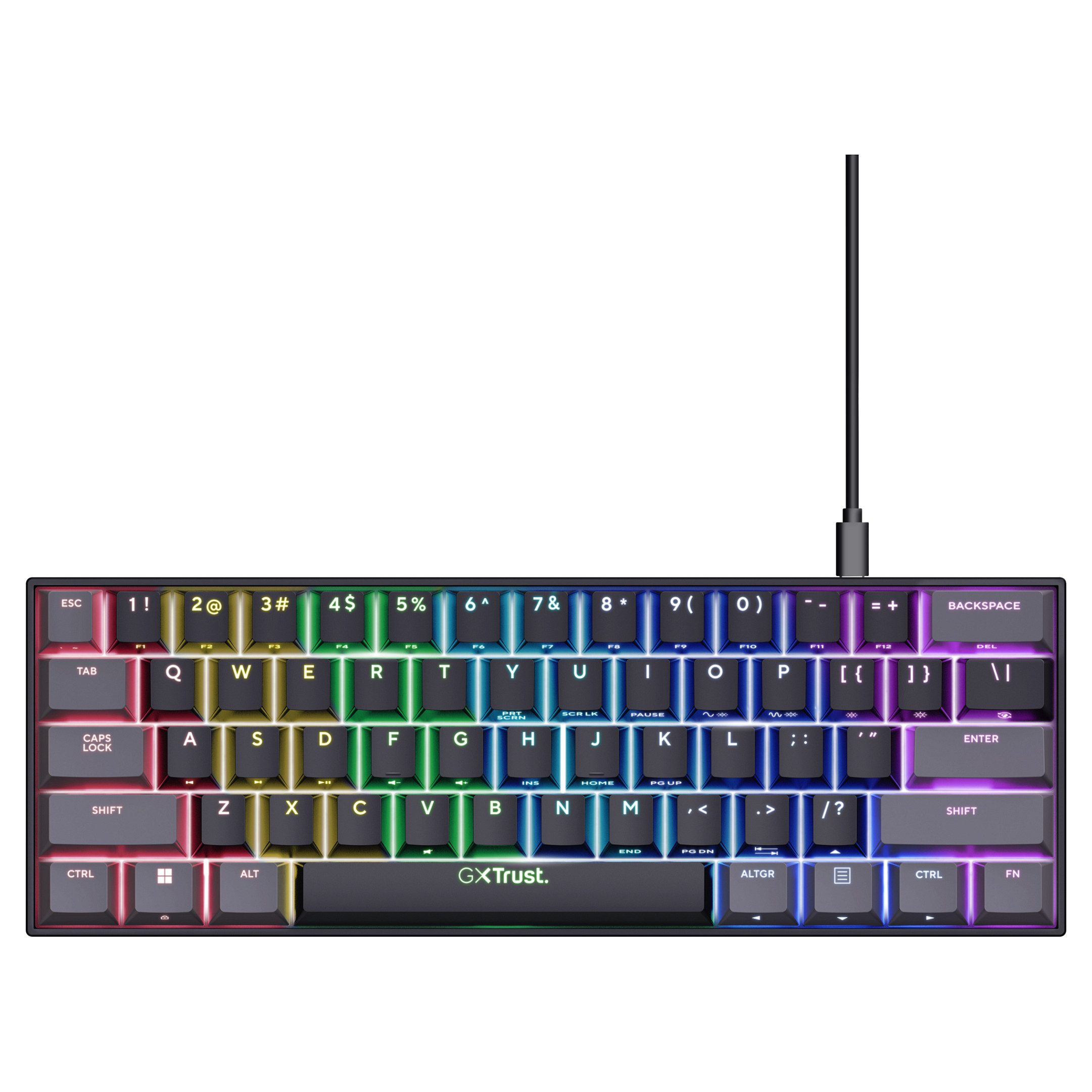Tastierë Gaming Trust GXT 867 ACIRA 60 Mini / Wired / QWERTZ / German Language - Zezë - Figura 3