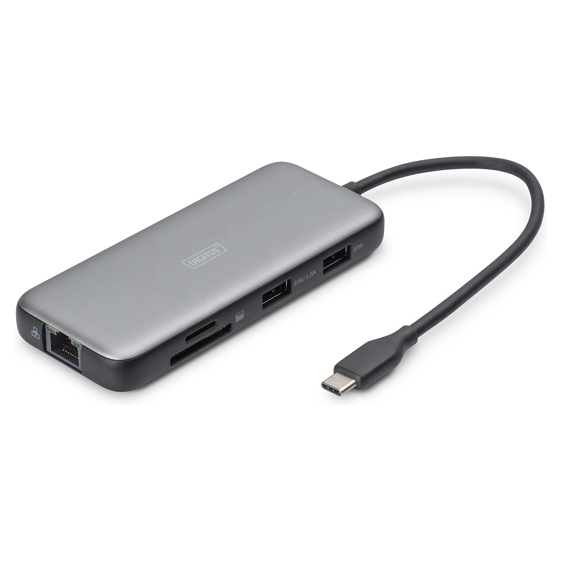 Docking Station Digitus / 1xUSB‑C / 2xHDMI / 2xUSB-A / 1xDisplayPort / LAN / SD + MicroSD - Gri / Zezë - Figura 4