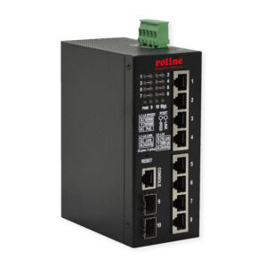 ROLINE Industrial Gigabit Smart Managed PoE+ Switch 10-Port | 8x RJ45 + 2x SFP | 240W