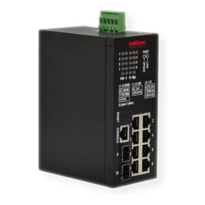 ROLINE Industrial Gigabit Smart Managed PoE+ Switch 10-Port | 8x RJ45 + 2x SFP