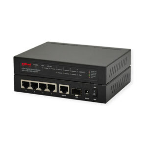 ROLINE 6-Port Gigabit PoE+ Switch  5x RJ45 + 1x SFP  4x PoE+ Ports
