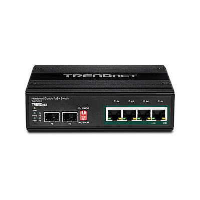 TRENDnet TI-PG62B 6-Port Gigabit PoE+ Industrial Switch 120W 4x PoE+ 2x SFP DIN-Rail Unmanaged Rugged Ethernet Switch - Figura 3