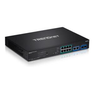 TRENDnet TPE-3012LS 12-Port Gigabit PoE+ Smart Surveillance Switch 110W 2x SFP Web Managed Rackmount