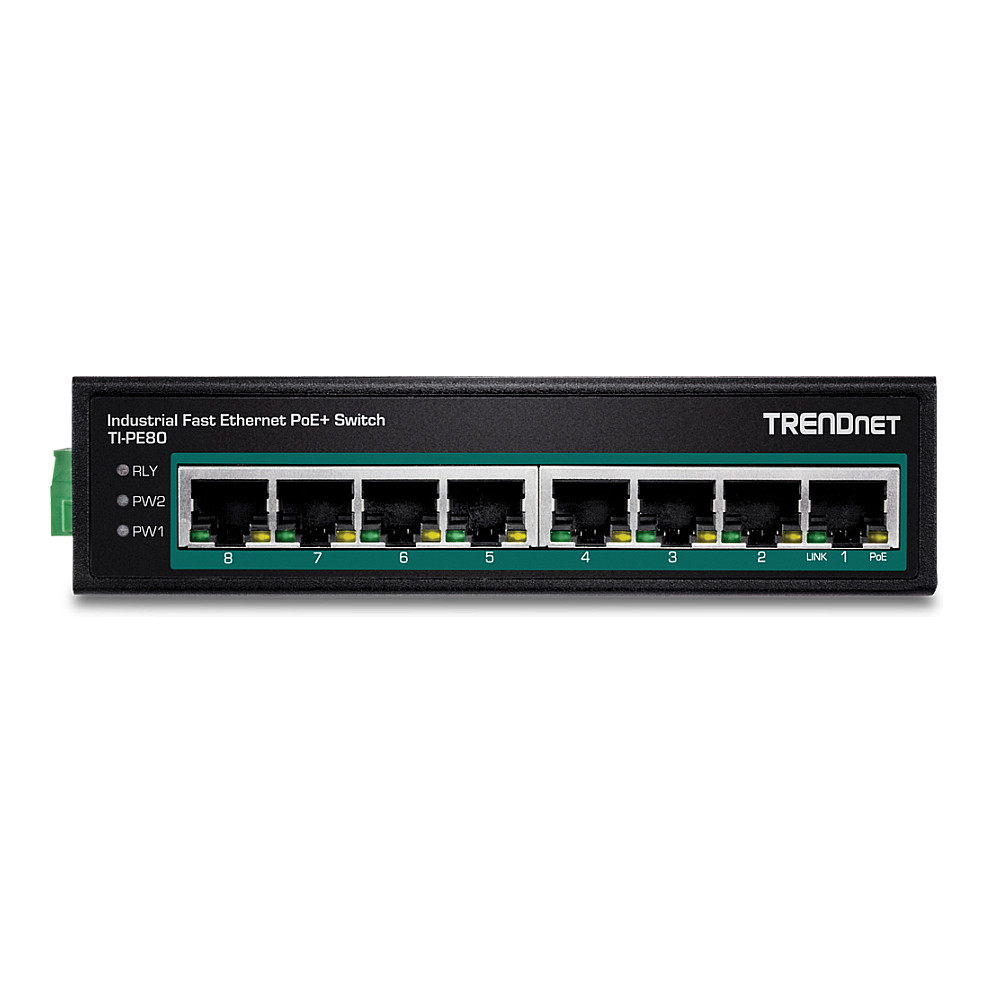 TRENDnet TI-PE80 8-Port Fast Ethernet PoE+ Industrial Switch 200W DIN-Rail Unmanaged - Figura 3
