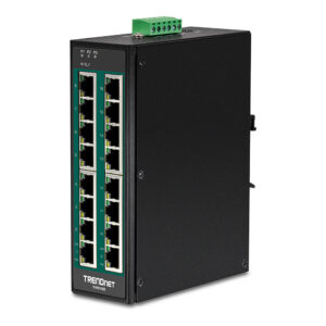 TRENDnet TI-PG160 16-Port Gigabit PoE+ Industrial Switch 240W DIN-Rail L2+ Unmanaged Rugged