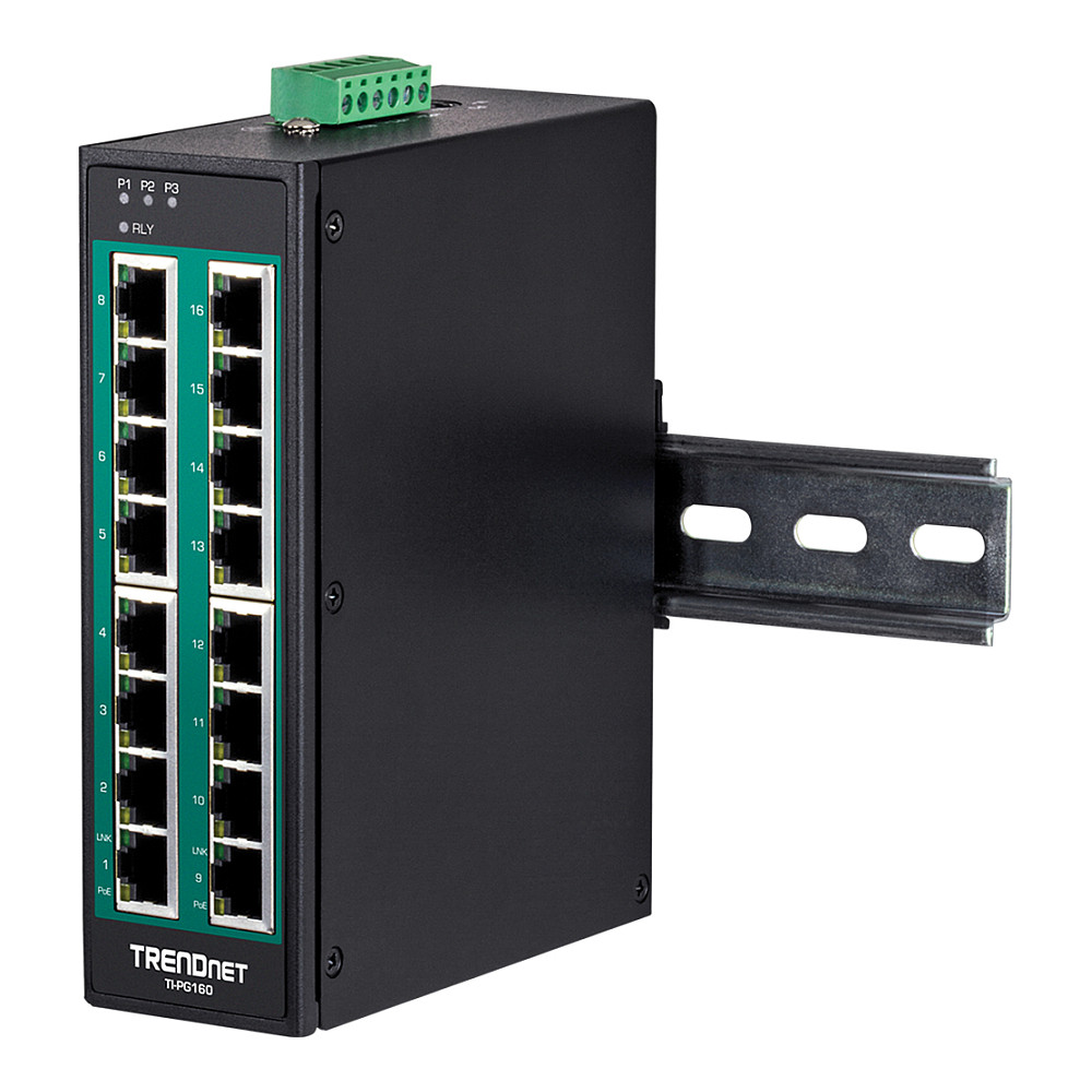 TRENDnet TI-PG160 16-Port Gigabit PoE+ Industrial Switch 240W DIN-Rail L2+ Unmanaged Rugged - Figura 5