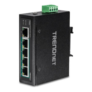 TRENDnet TI-PE70 5-Port Gigabit PoE+ Industrial Switch 120W DIN-Rail Unmanaged Industrial Ethernet Switch