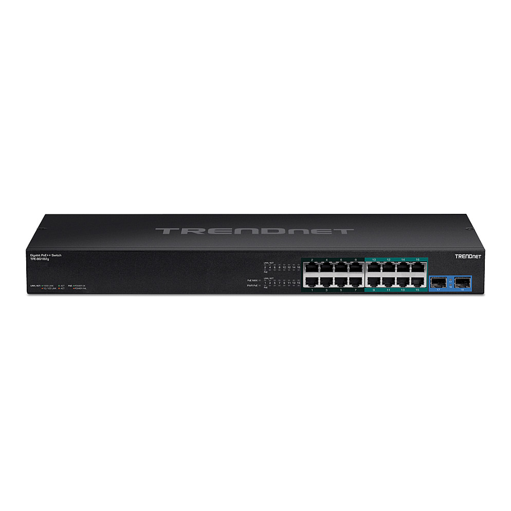TRENDnet TPE-BG182G 18-Port Gigabit PoE++ Switch 440W 2x SFP Industrial Web Smart Managed Rackmount - Figura 2