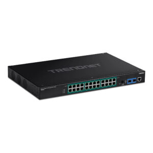 TRENDnet TI-RP262i 24-Port Gigabit PoE+ L2 Managed Switch 2x SFP 685W Rackmount Industrial