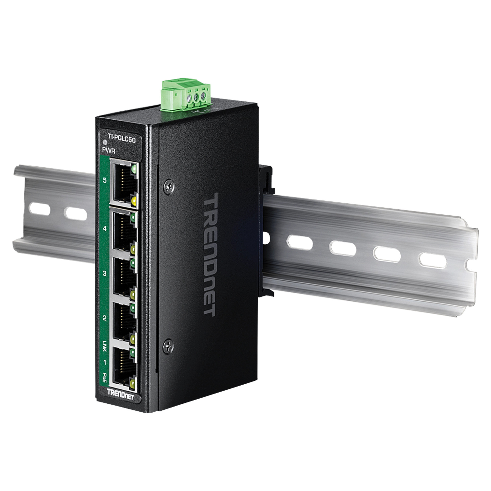 TRENDnet Industrial 5-Port Gigabit PoE+ DIN-Rail Switch 120W 4x PoE+ 1x Gigabit TI-PGLC50 Mini Industrial Switch - Figura 5
