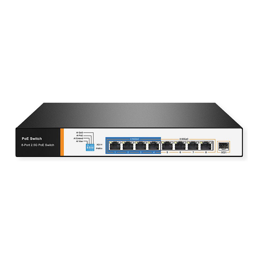 VALUE 8-Port 2.5G PoE++ Switch 240W 10G SFP+ Managed Multi-Gig Ethernet Switch