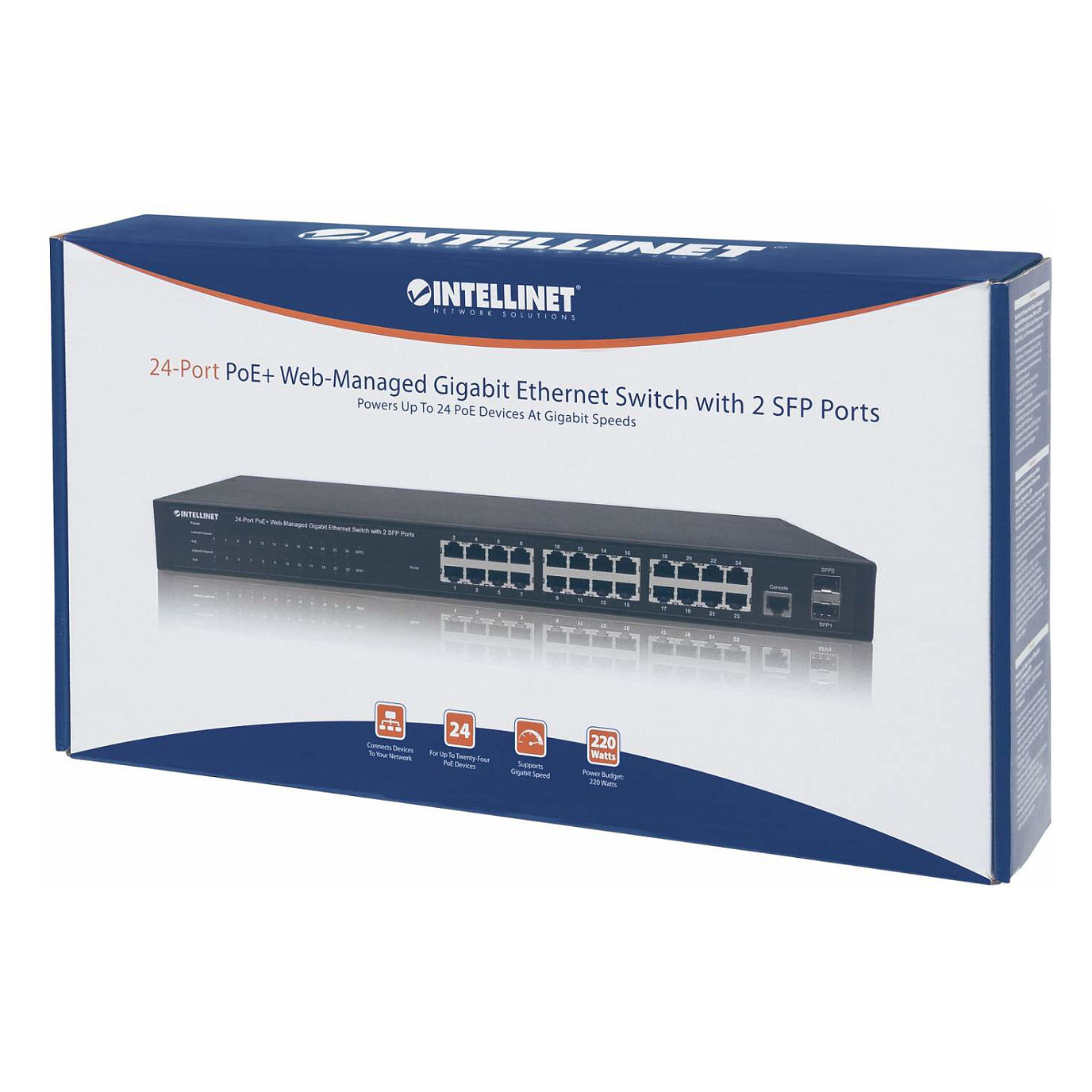 Intellinet 24-Port Gigabit PoE+ Web-Managed Switch 240W 2x SFP VLAN QoS - Figura 2