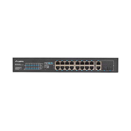 Switch LANBERG DGS‑1010MP/E / Unmanaged Layer2 / 16‑Port Gigabit / PoE+ / 2x Gigabit Uplink / 1x SFP / 250W / 19" - Figura 2