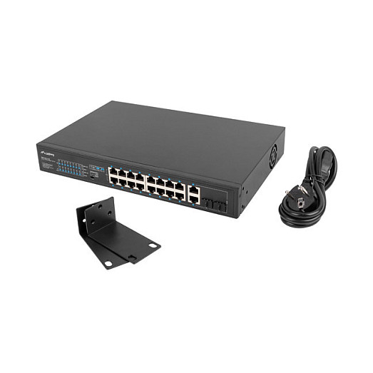 Switch LANBERG DGS‑1010MP/E / Unmanaged Layer2 / 16‑Port Gigabit / PoE+ / 2x Gigabit Uplink / 1x SFP / 250W / 19" - Figura 3