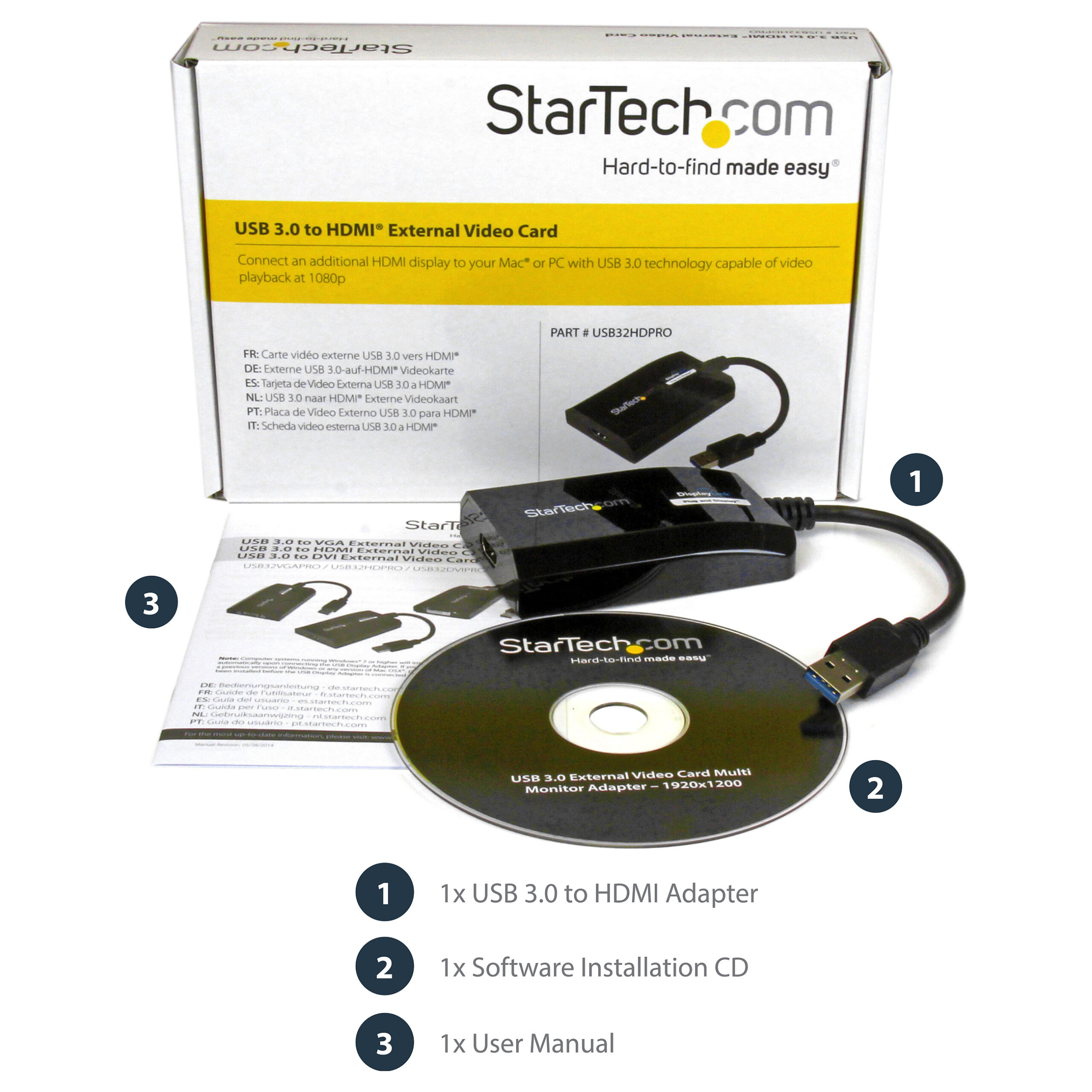 Adapter StarTech USB 3.0 to HDMI for Multi-Monitor – DisplayLink / HD 1080p (Mac & PC) - Figura 3
