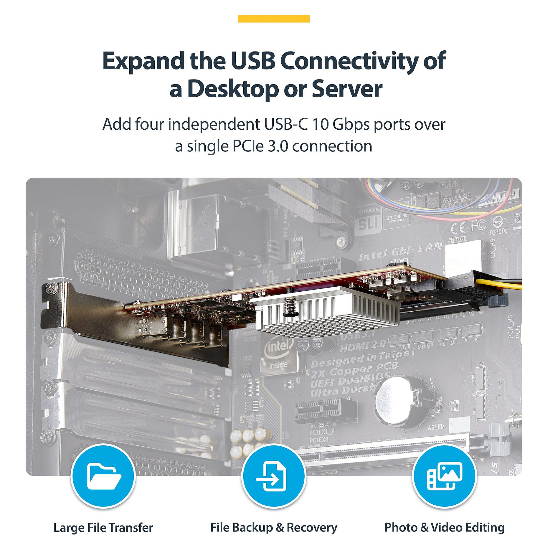 Kartë e rrjetit PCIe USB-C StarTech 4-Port 10Gbps - Figura 2