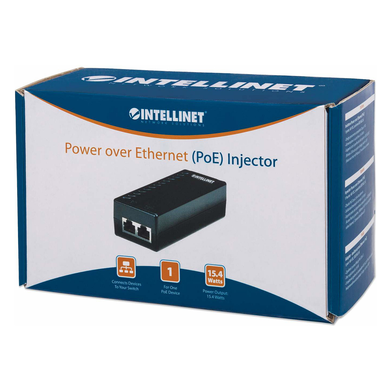 Intellinet 48V PoE Injector IEEE 802.3af 1-Port Gigabit Network Power Adapter - Figura 2