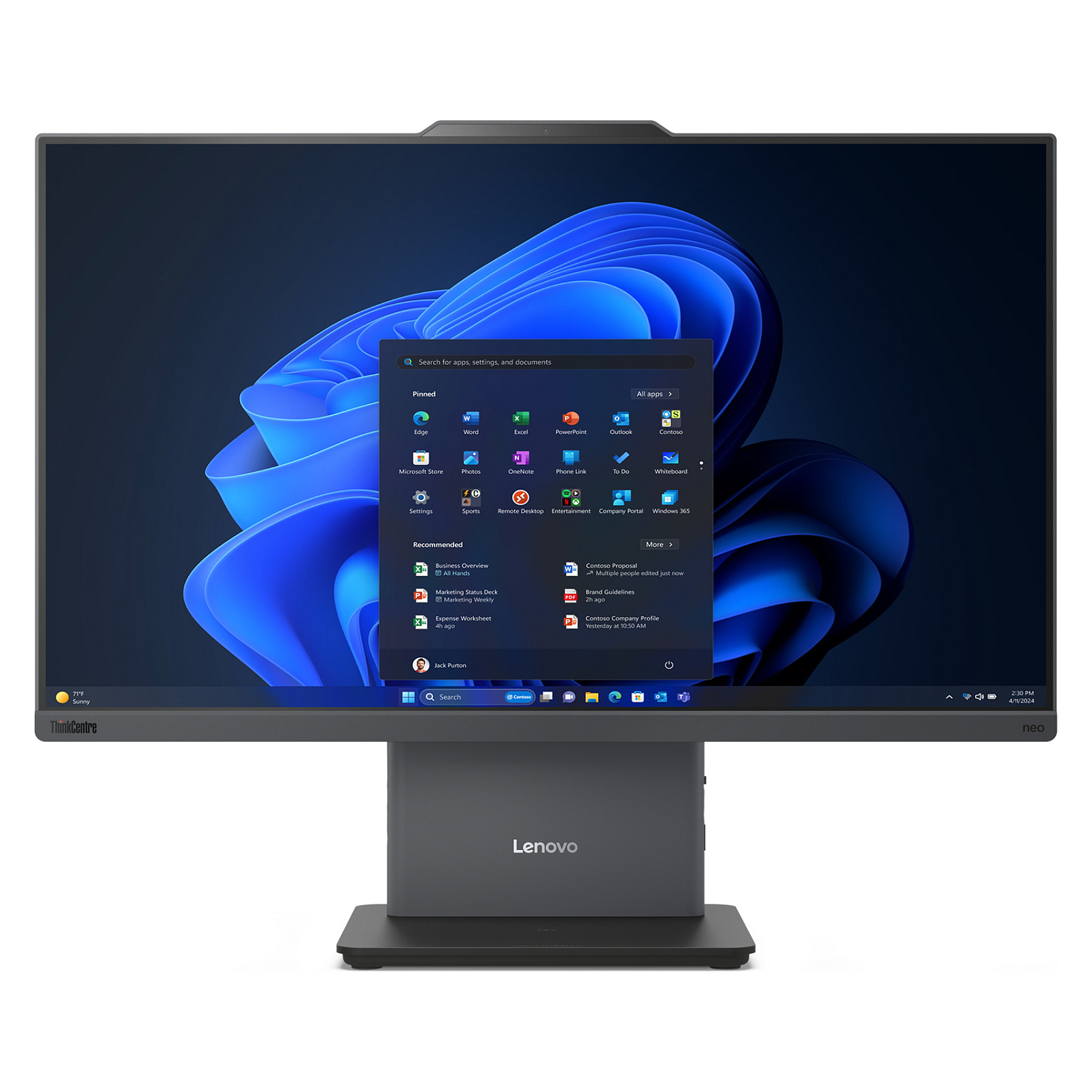 AIO Lenovo ThinkCentre neo50a 24 G5 12SD / Core 5 210H / 16GB DDR5 / 512GB / 23.8" Full HD IPS Touch / Intel Graphics - Gri