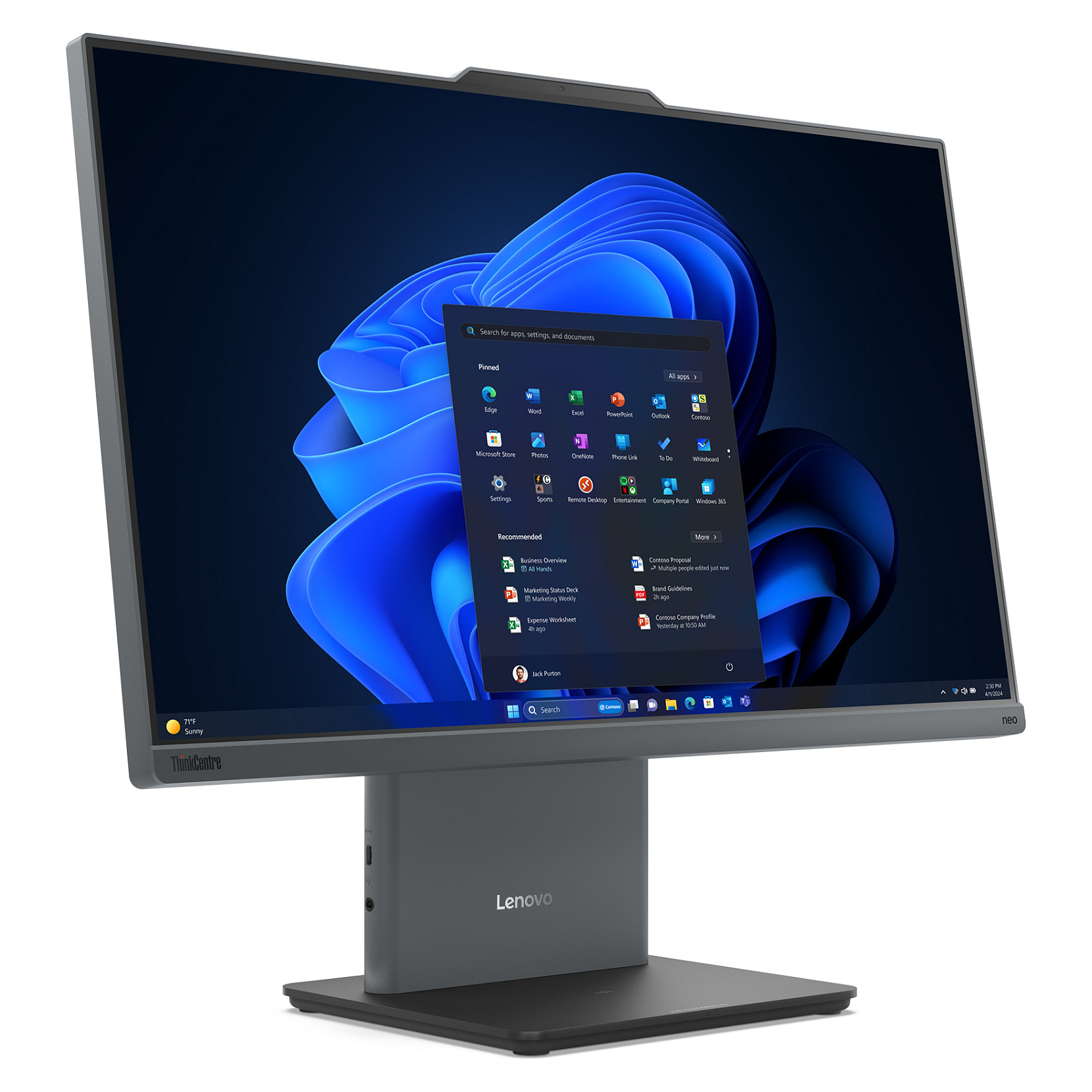 AIO Lenovo ThinkCentre neo50a 24 G5 12SD / Core 5 210H / 16GB DDR5 / 512GB / 23.8" Full HD IPS Touch / Intel Graphics - Gri - Figura 3