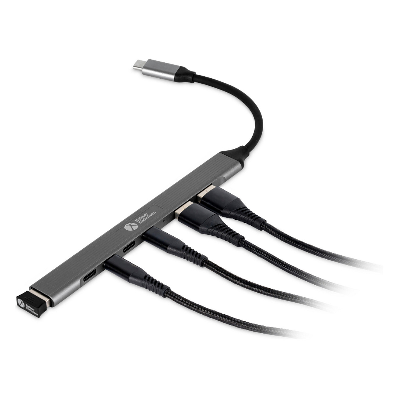 HUB BakkerElkhuizen USB‑C / 7‑in‑1 / 3×USB‑A + 4×USB‑C – Argjend - Figura 5