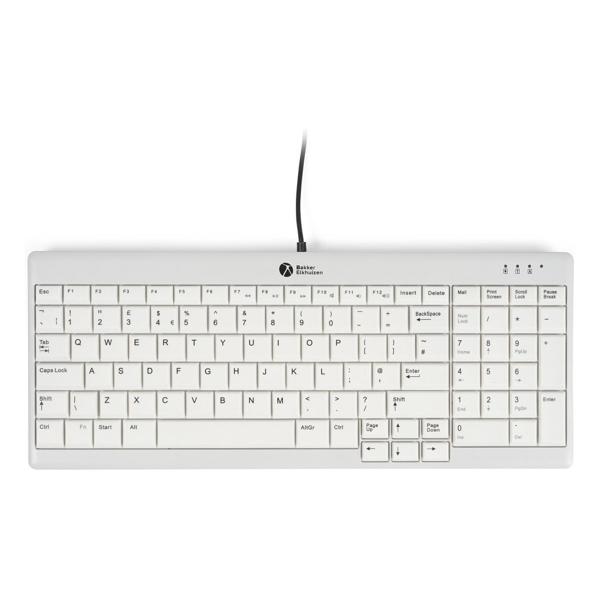 Tastierë me kabllo BAKKER Ultraboard 960 V2 / QWERTZ / German Language - Bardhë