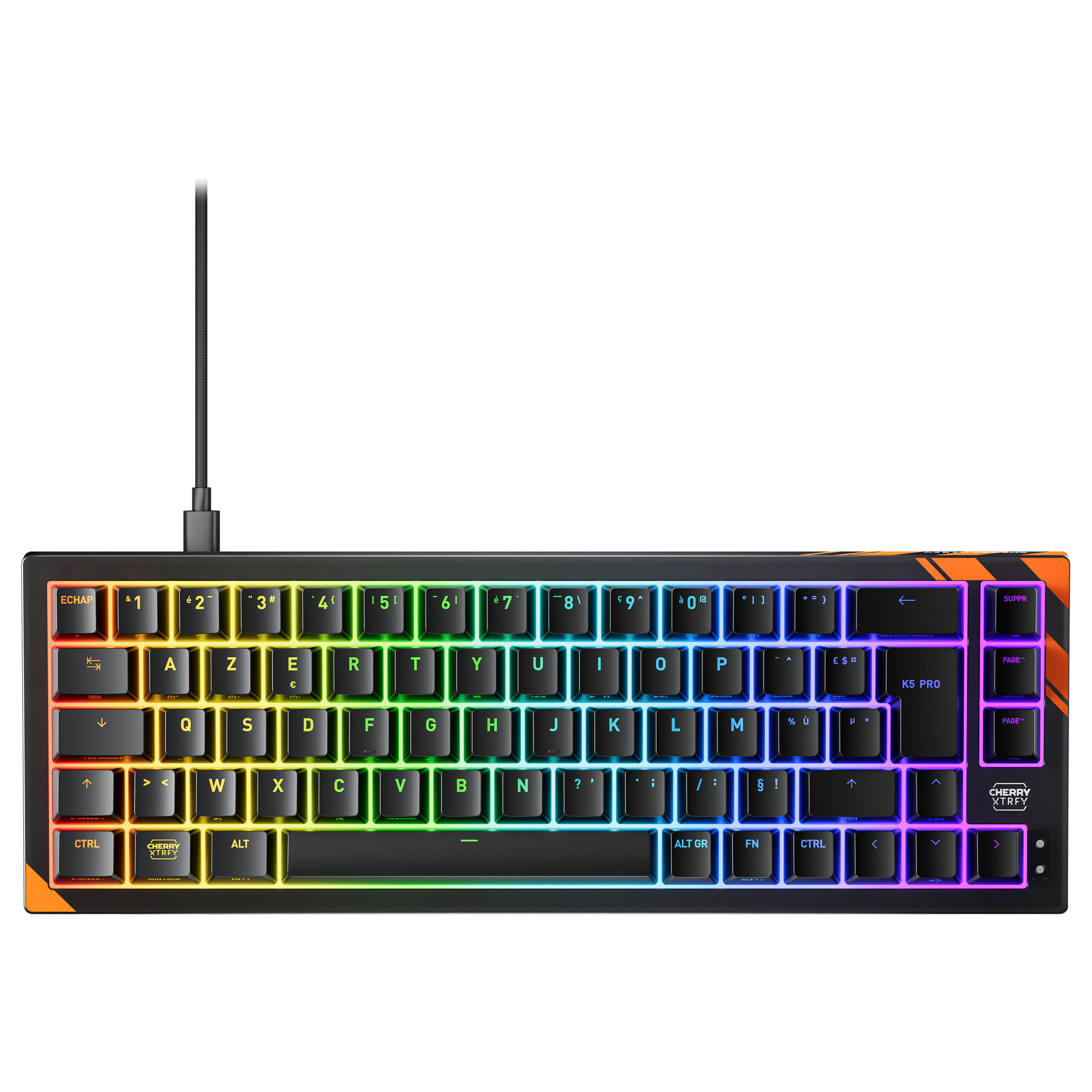 Tastierë Gaming Cherry K5 PRO TMR Compact Wired / AZERTY - Zezë