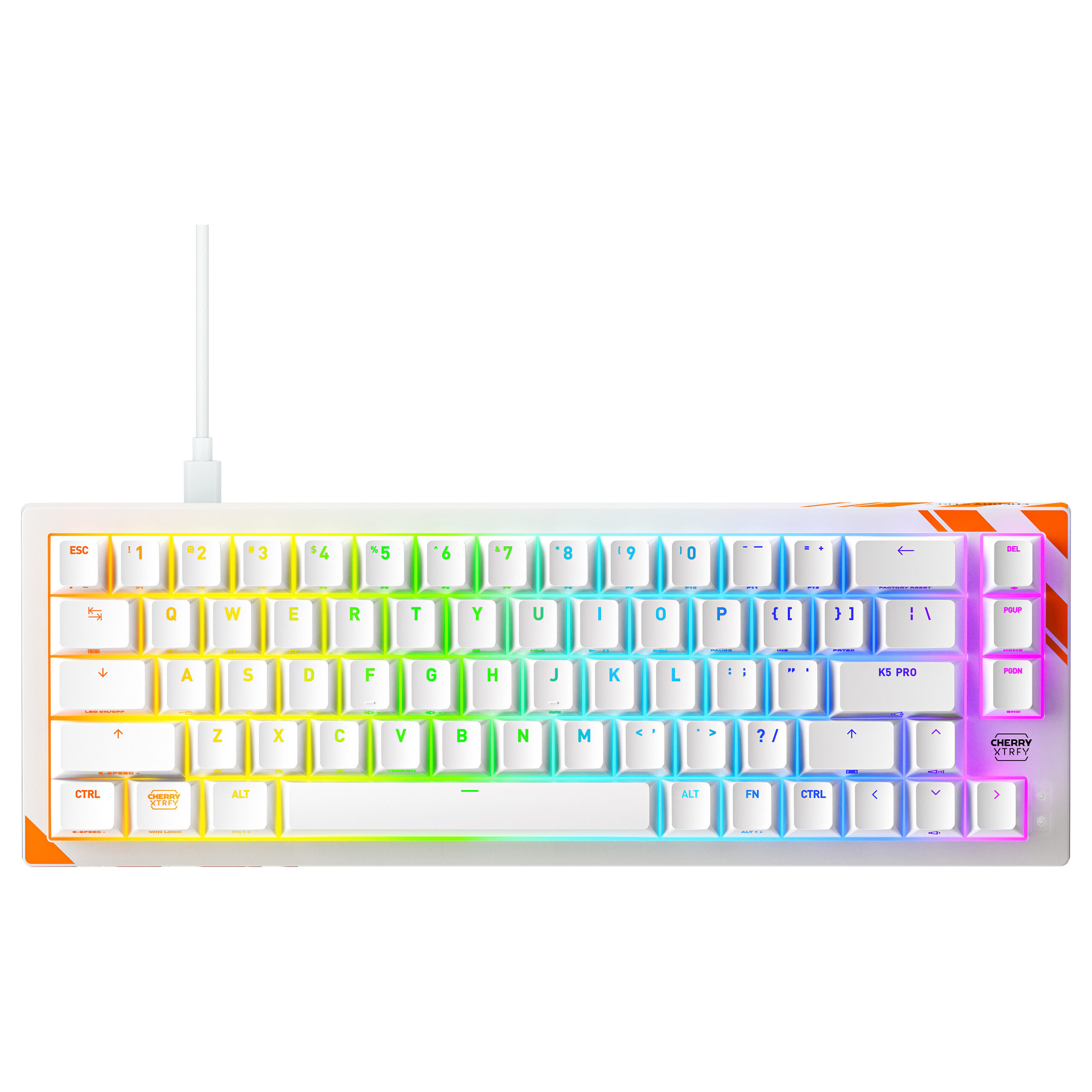 Tastierë Gaming K5 Pro TMR Compact / Wired / QWERTY / US Language - Bardhë