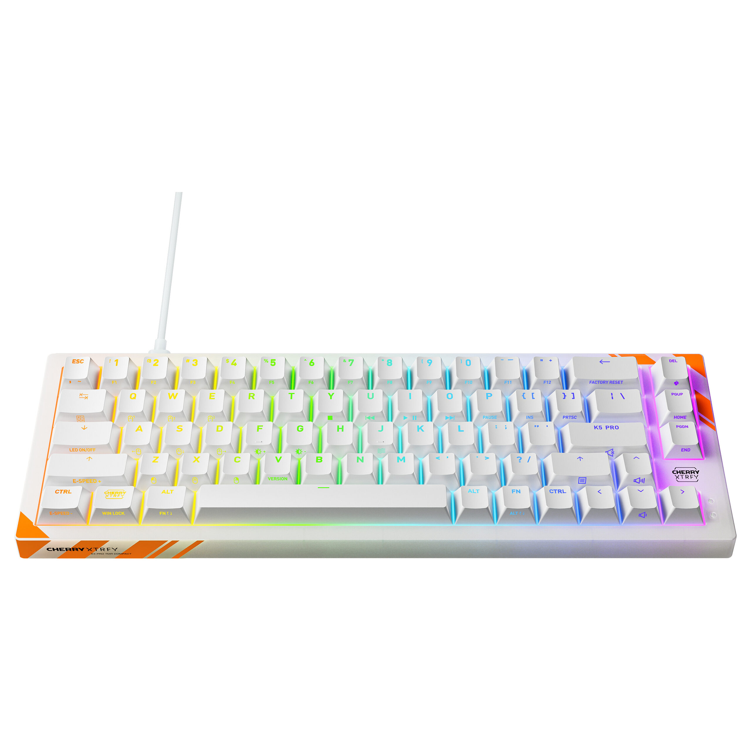 Tastierë Gaming K5 Pro TMR Compact / Wired / QWERTY / US Language - Bardhë - Figura 2