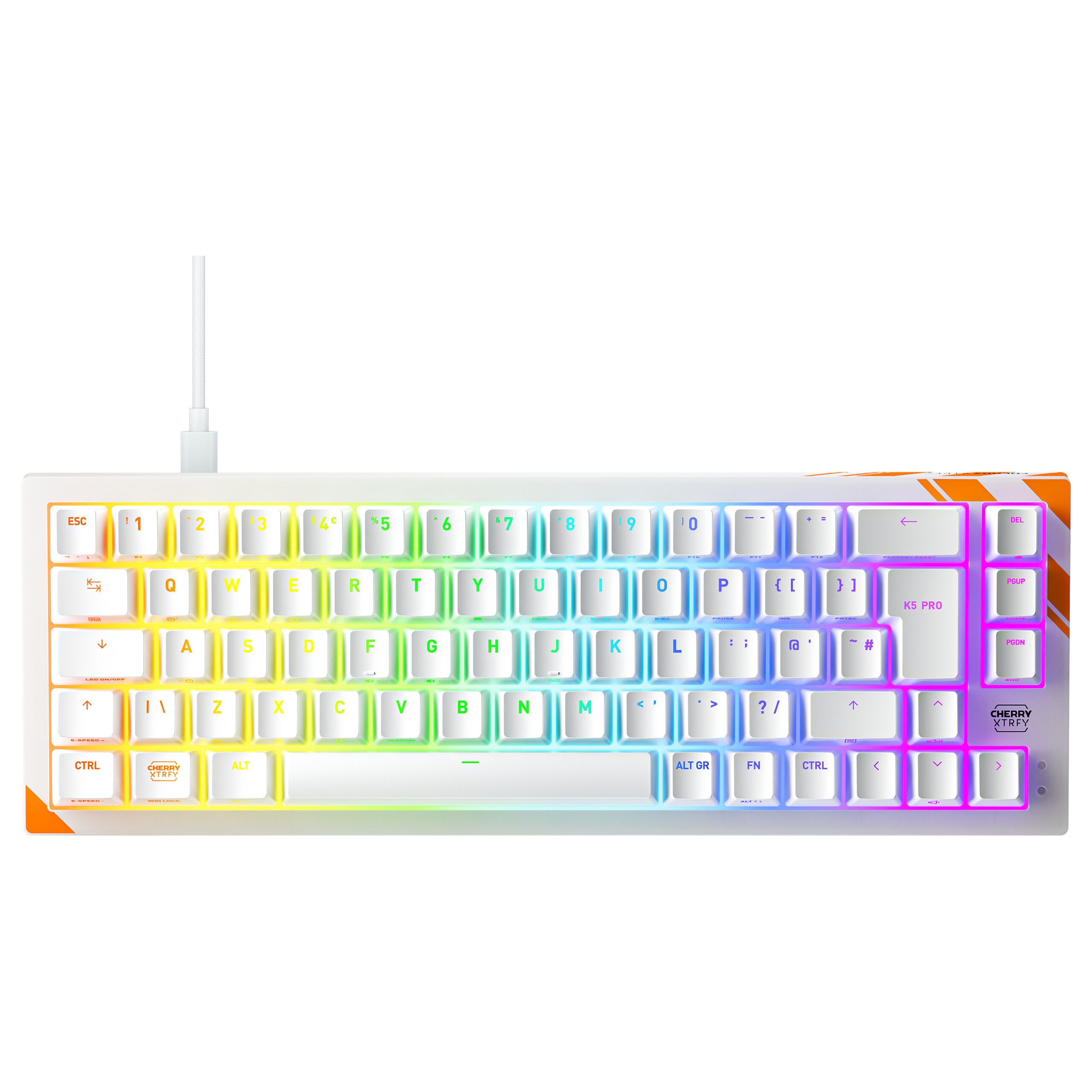 Tastierë Gaming K5 Pro TMR Compact Wired / QWERTY - Bardhë