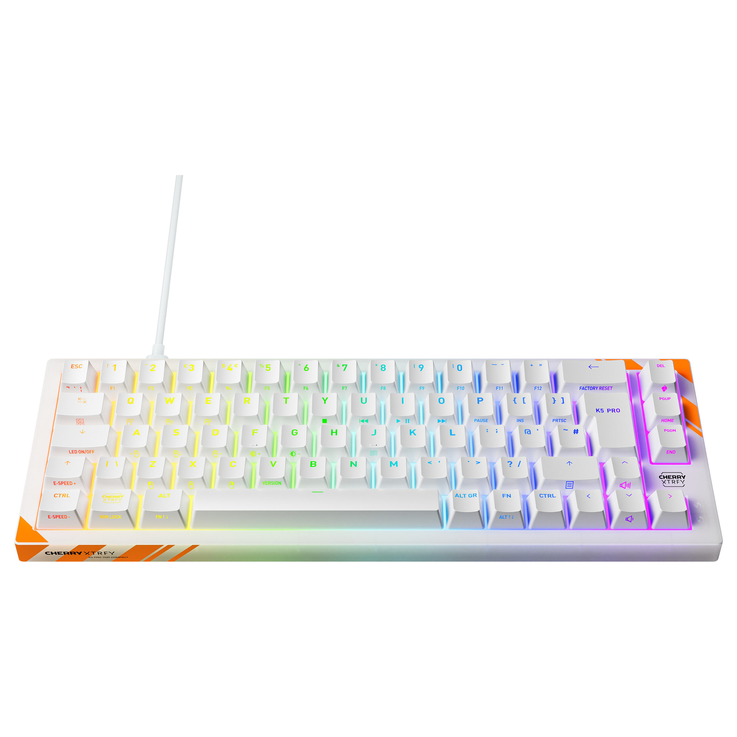 Tastierë Gaming K5 Pro TMR Compact Wired / QWERTY - Bardhë - Figura 2