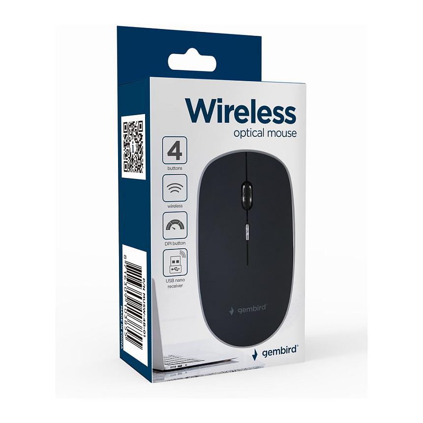 Maus pa kabllo Gembird OPT / 4 Buttons – Zezë - Figura 3