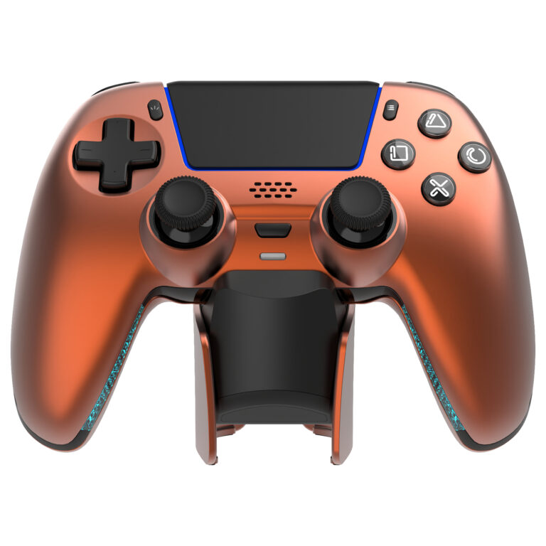 Kontroller për Sony Deltaco incl. Charging Dock / Wireless / PS5 - Portokalli / Zezë