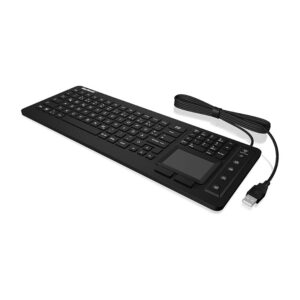 Tastierë me kabllo KeySonic Industriale me Touchpad / IP68 / US Layout - Zezë
