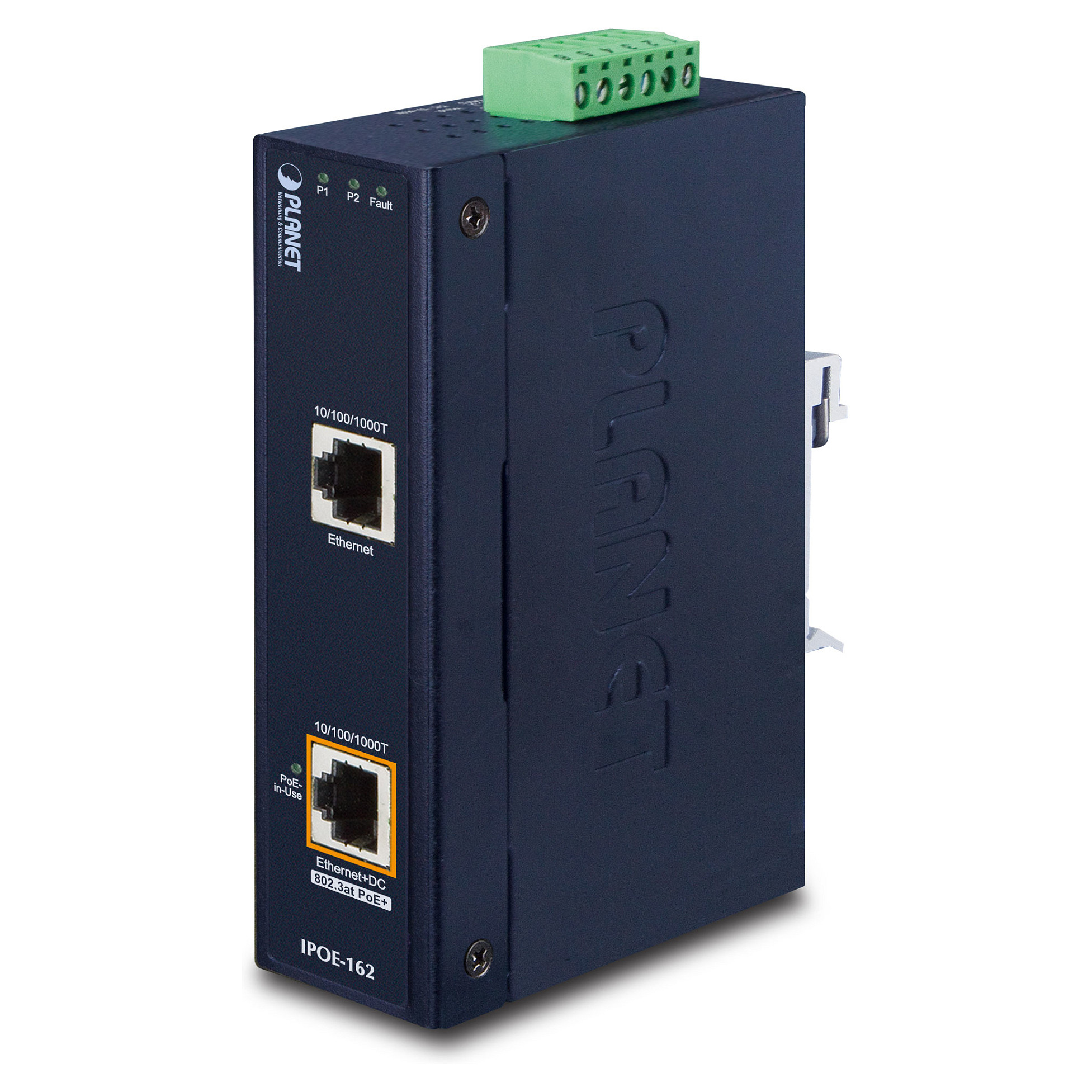 PoE Injector PLANET / IPOE‑162 / 2 Gigabit Ethernet / AC 24V & DC 24‑48V / 30W per port