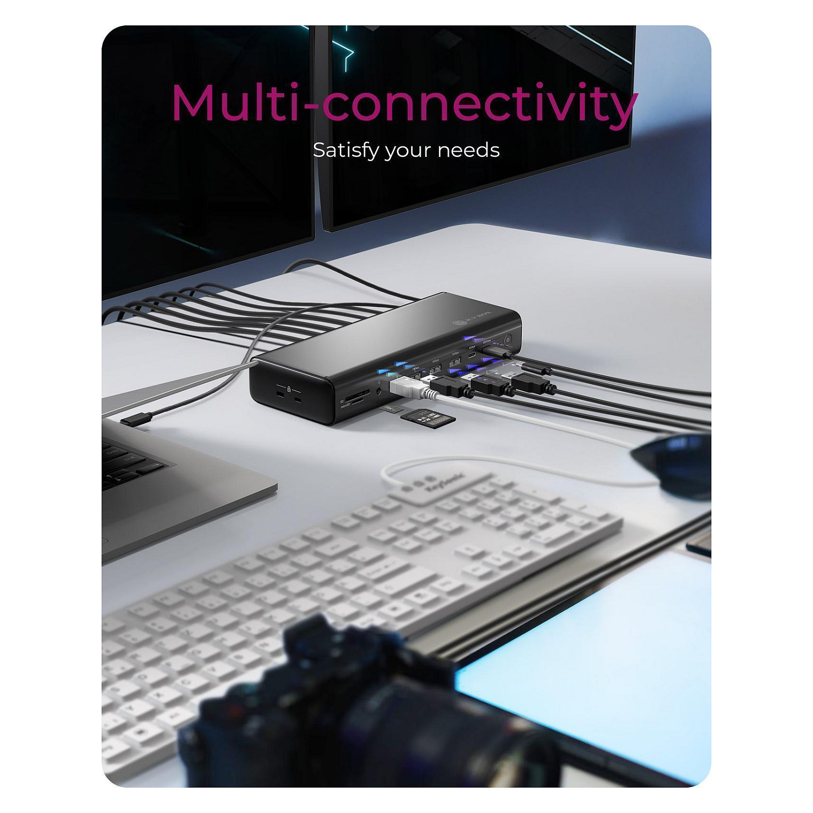 Docking Station ICY BOX IB‑DK7401‑CU31 / 4xUSB‑C / 4xUSB-A / 2xHDMI / 2xDisplayPort / LAN / SD + Micro SD - Zezë - Figura 4