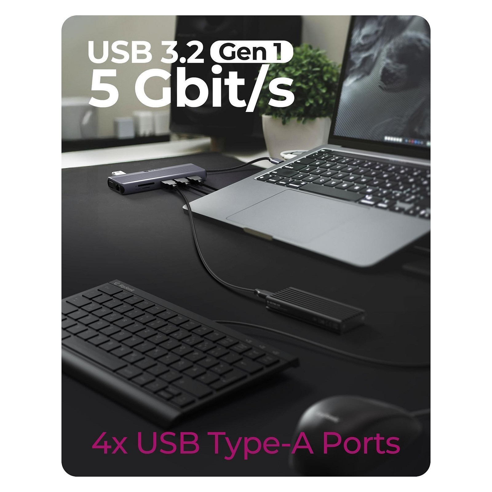 Docking Station ICY BOX IB‑DK4062‑CPD / 1xUSB‑C / 4xUSB-A / 2xHDMI / 1xVGA / LAN - Argjend - Figura 5