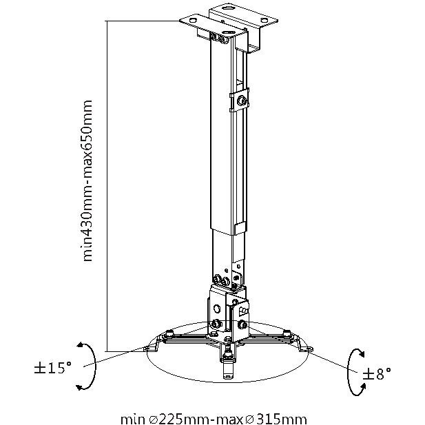 Equip Beamer Deckenhalterung universal bis 20kg +++ Wand ws retail - Figura 5