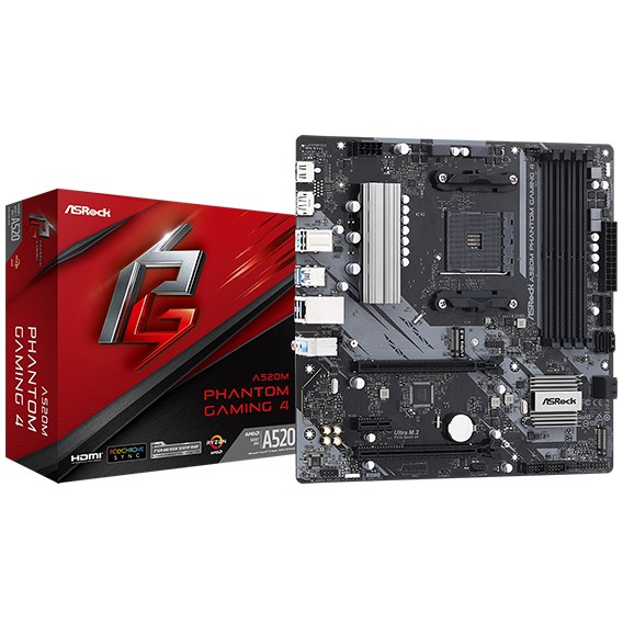 Pllakë Amë AMD AM4 ASRock A520M Phantom Gaming 4 / mATX / DDR4 / HDMI - Figura 5